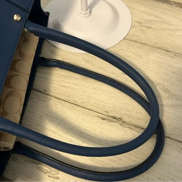 Rebecca Minkoff Saffiano Leather Blue Tote Bag shoulder bag - Picture 5 of 9